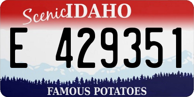 ID license plate E429351