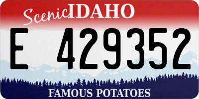 ID license plate E429352