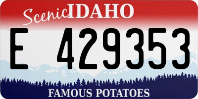 ID license plate E429353