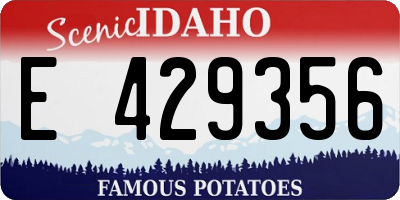 ID license plate E429356