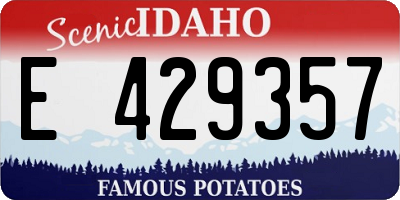 ID license plate E429357