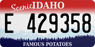 ID license plate E429358