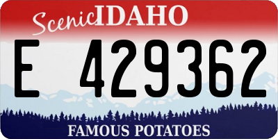 ID license plate E429362