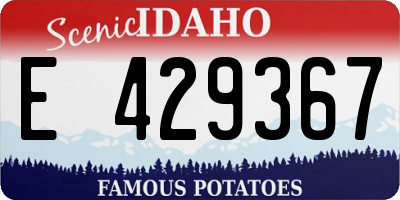 ID license plate E429367