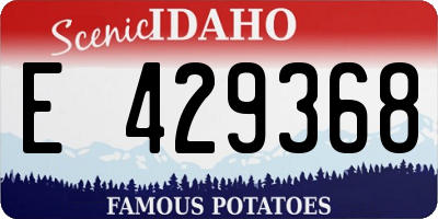 ID license plate E429368