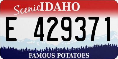 ID license plate E429371