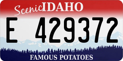 ID license plate E429372