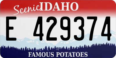 ID license plate E429374