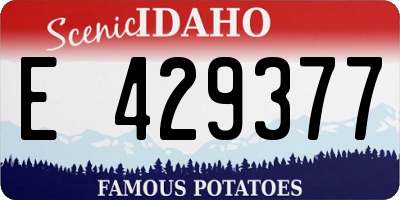 ID license plate E429377