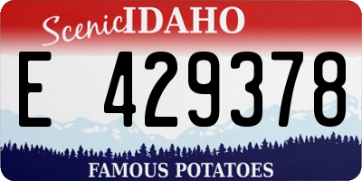 ID license plate E429378