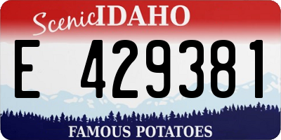 ID license plate E429381