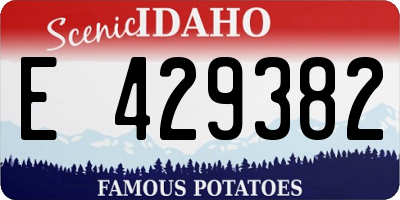 ID license plate E429382