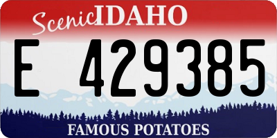 ID license plate E429385