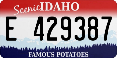 ID license plate E429387