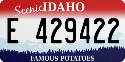 ID license plate E429422