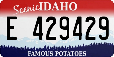 ID license plate E429429