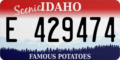 ID license plate E429474