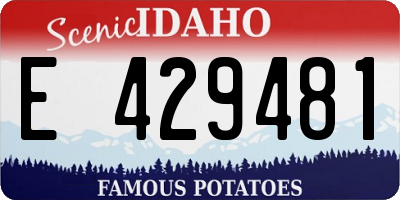 ID license plate E429481