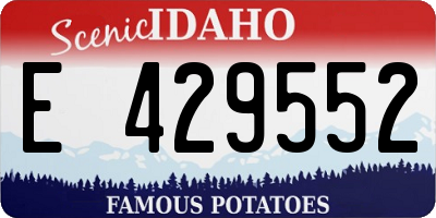ID license plate E429552