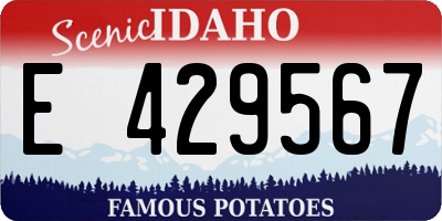 ID license plate E429567