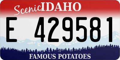 ID license plate E429581