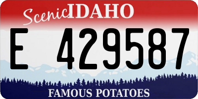 ID license plate E429587