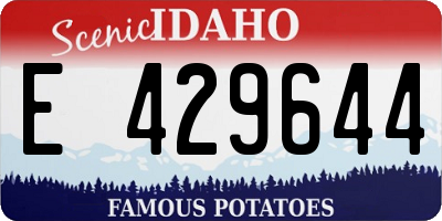 ID license plate E429644
