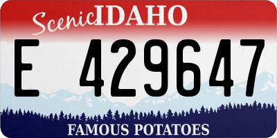 ID license plate E429647