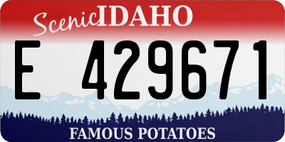 ID license plate E429671
