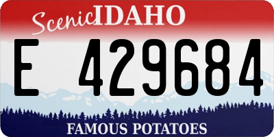 ID license plate E429684