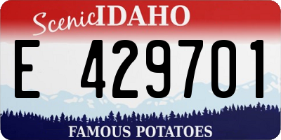 ID license plate E429701