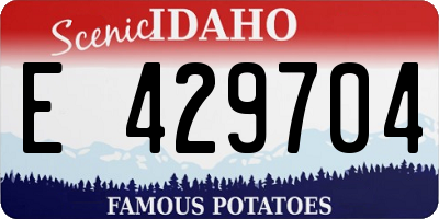 ID license plate E429704