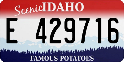 ID license plate E429716