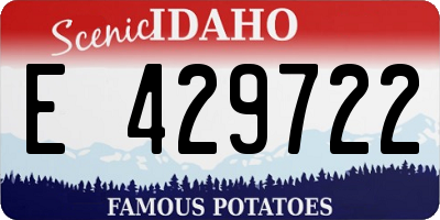 ID license plate E429722