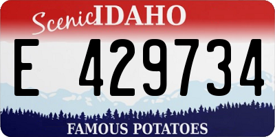 ID license plate E429734