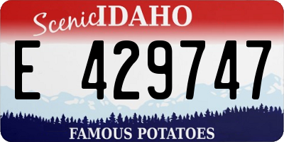 ID license plate E429747