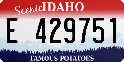 ID license plate E429751