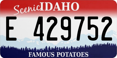 ID license plate E429752