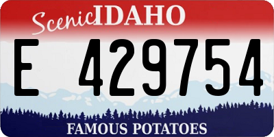ID license plate E429754