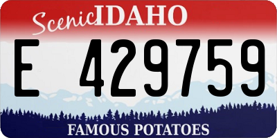 ID license plate E429759