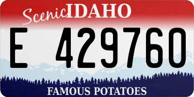 ID license plate E429760