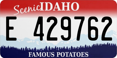 ID license plate E429762