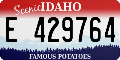ID license plate E429764