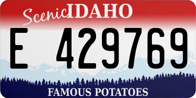 ID license plate E429769