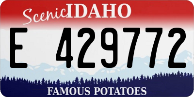 ID license plate E429772