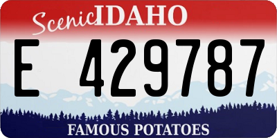 ID license plate E429787