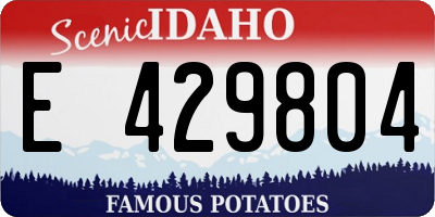 ID license plate E429804