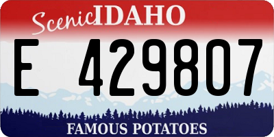 ID license plate E429807
