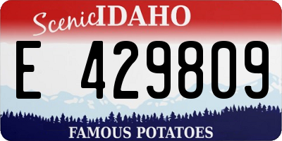 ID license plate E429809