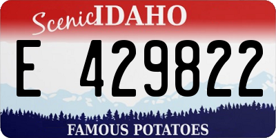 ID license plate E429822